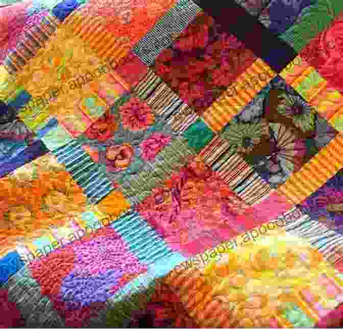 A Close Up Of A Quilt Featuring A Variety Of Fabrics, Textures, And Colors Quilted Symphony: A Fusion Of Fabric Texture Design