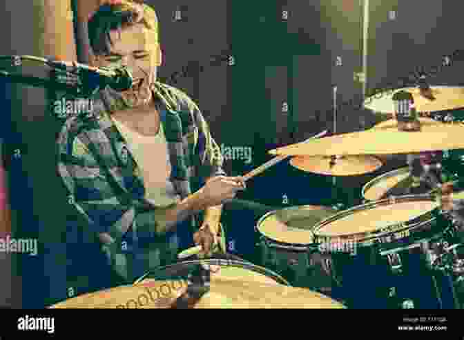 A Dynamic Image Of A Drummer Singing Into A Microphone While Playing The Drums, Showcasing The Integration Of Vocals And Drumming. The Singing Drummer: Add Vocals To Your Beat