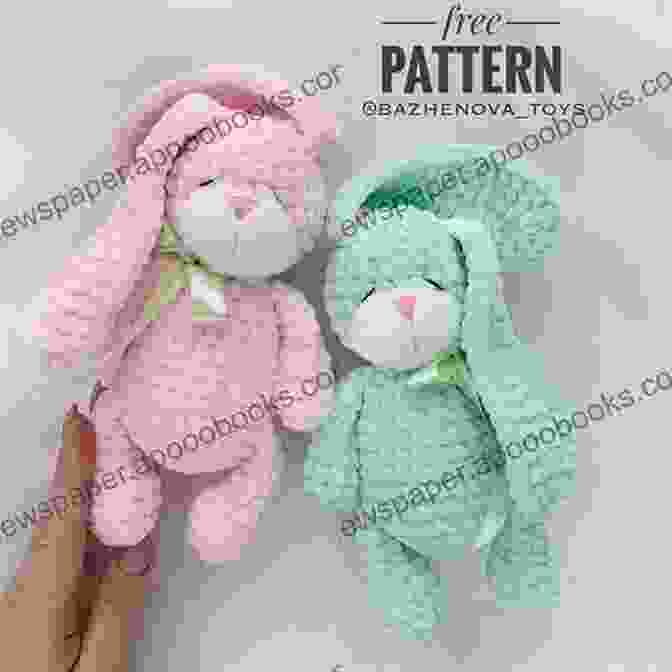 A Photo Of A Crocheted Parent And Baby Bunnies Hugging. Amigurumi Parent And Baby Animals: Gorgeous Crocheting Toys For Babies Patterns