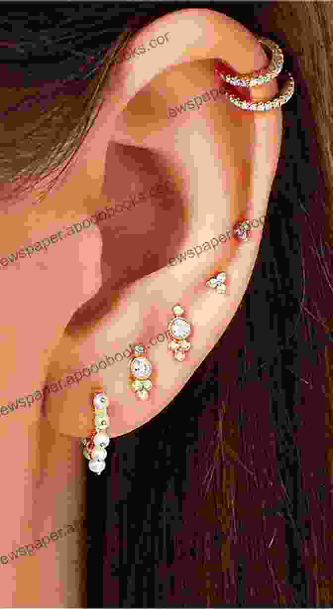 A Woman Getting A Piercing On Her Earlobe, With A Piercing Needle And Jewelry Being Used Guide For Quilting: Learning To Master The Fundamental Skills Of Designing And Piercing: Quilting Guide