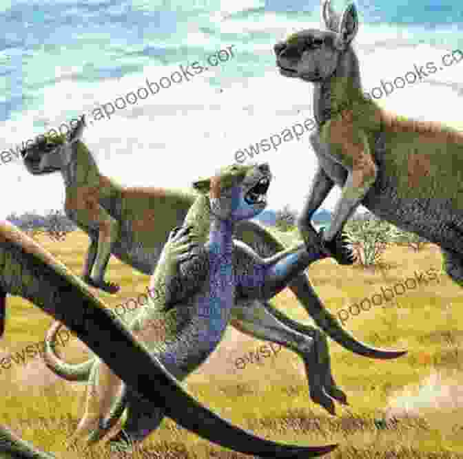 An Illustration Of Extinct Megafauna In Australia, Including Giant Kangaroos, Diprotodons, And Thylacines People Of The River: Lost Worlds Of Early Australia