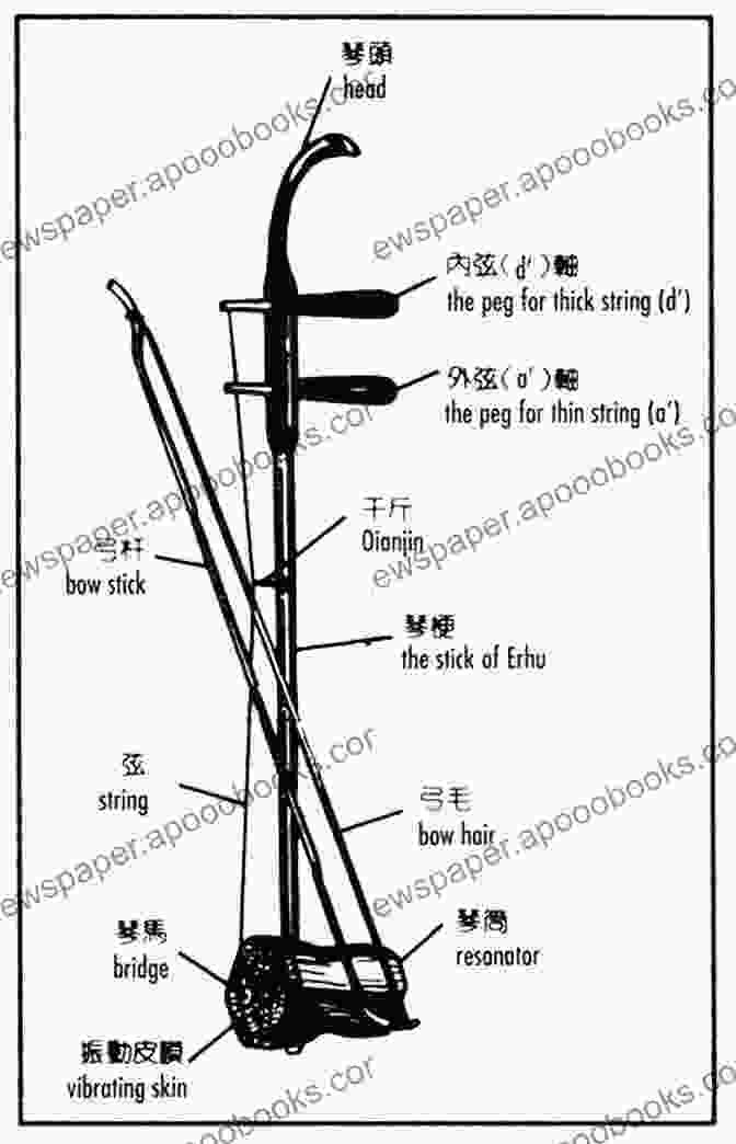 Diagram Of The Anatomy Of An Erhu, Showing The Body, Neck, Strings, And Bow How To Play Erhu The Chinese Violin: The Gaohu And Zhonghu