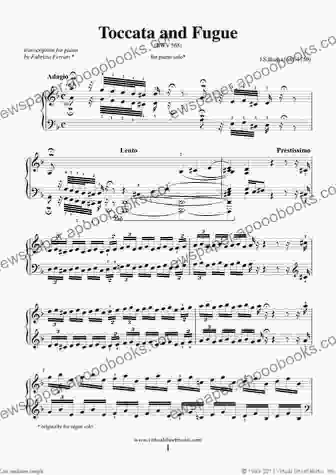 Image Of Bach's Toccata And Fugue In D Minor Sheet Music For Guitar The Bach Toccata Fugue In D Minor For Guitar: In Standard Notation And Tablature (Bach For Guitar 5)