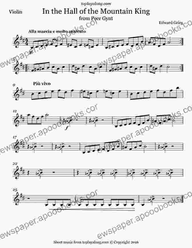 In The Hall Of The Mountain King Easy Violin Sheet Music Cover In The Hall Of The Mountain King Easy Violin Sheet Music