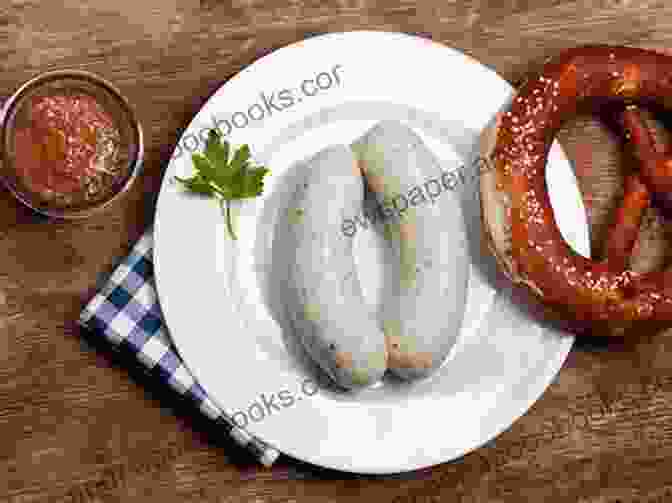 Plate Of Traditional Weisswurst Sausages, A Bavarian Delicacy, Served With Sweet Mustard And Pretzels Munich Bavaria Travel Adventures Kazuki Takahashi