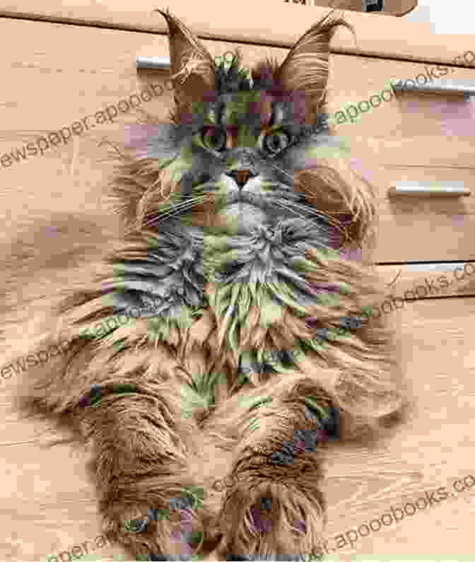 Shaggy The Maine Coon Cat Sitting On A Bed The Merry Maines A Shaggy Cat Story