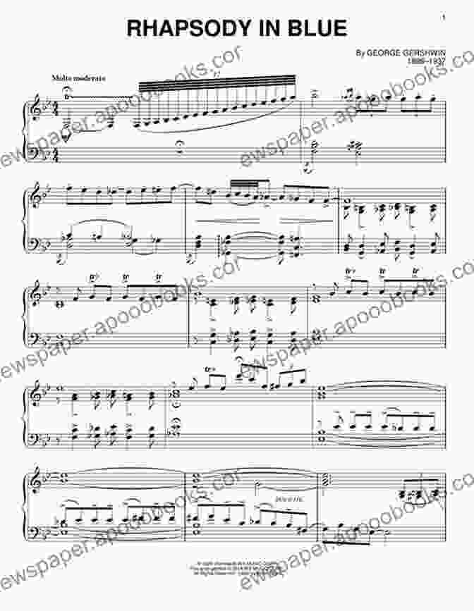 Sheet Music Of 'Rhapsody In Blue' For Saxophone Quartet George Gershwin Rhapsody In Blue And An American In Paris For Saxophone Quartet: Arranged By Giovanni Abbiati